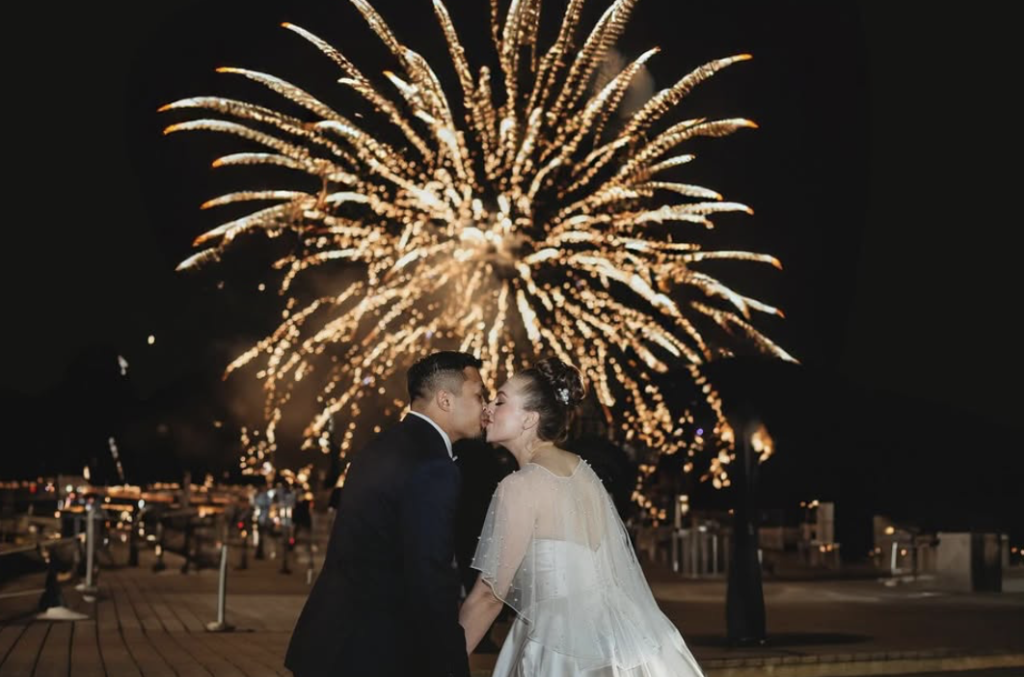 Fireworks at wedding at McLoone's Pier House in Long Branch, NJ